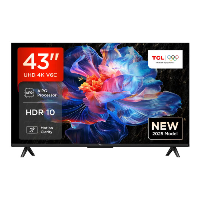TCL 43V6C, TV LED (108 cm (43"), noir, UltraHD/4K, Triple Tuner, processeur AiPQ)
