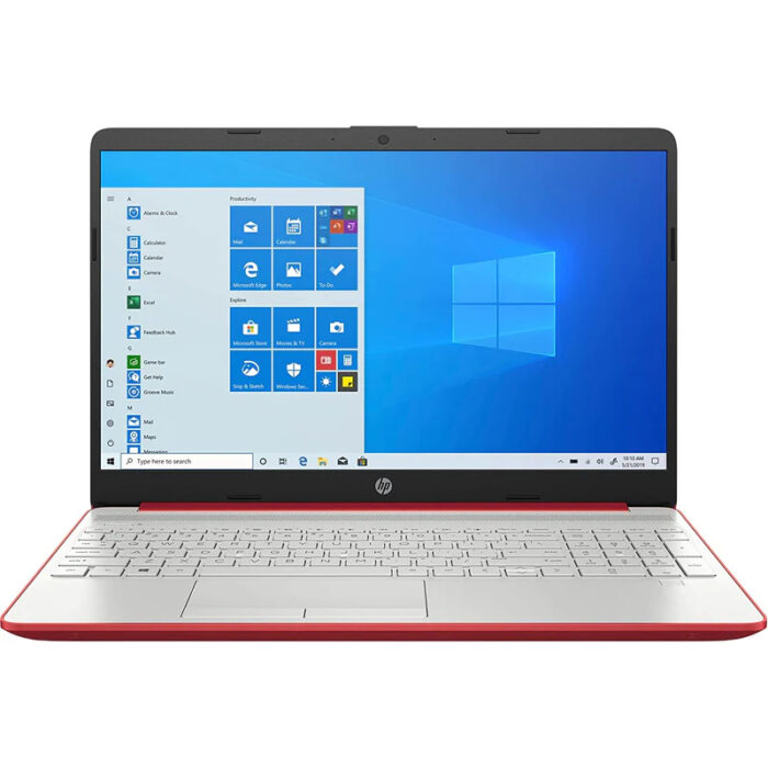 Ordinateur portable HP 15-dw1083wm 15,6" HD (1366 x 768) - Rouge écarlate - Processeur Intel Pentium Gold 6405u 2,4 GHz, 4 Go de RAM, SSD 128 Go, Windows 10 S